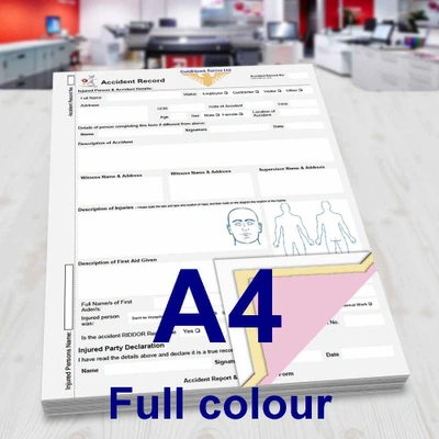 3 part A4 NCR Pads Full Colour